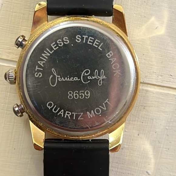Women’s Jessica Carlyle Black & Gold W/ Rhinestones Watch - Picture 3 of 3